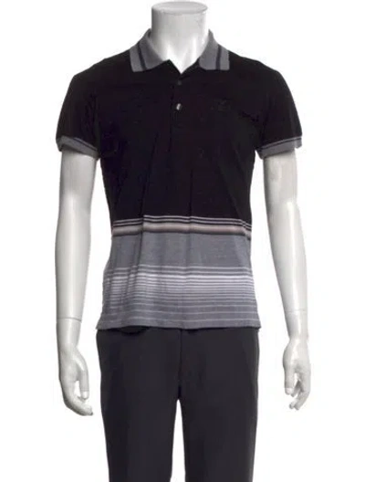 Pre-owned D&g Striped Short Sleeve In Black