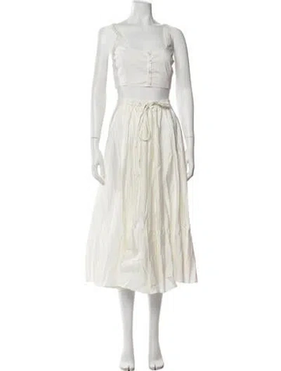 Pre-owned D&g Striped Skirt Set In Neutral