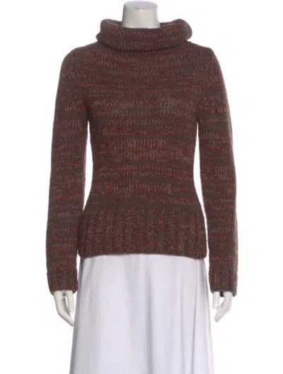 Pre-owned D&g Striped Turtleneck Sweater In Brown