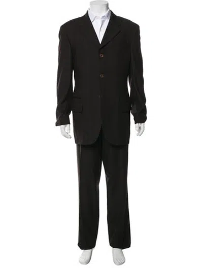 Pre-owned D&g Striped Two-piece Suit In Black
