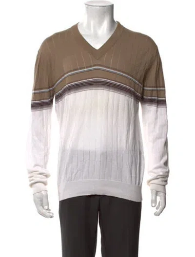 Pre-owned D&g Striped V-neck Pullover In Multicolor