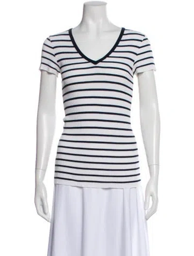 Pre-owned D&g Striped V-neck T-shirt