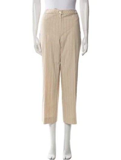 Pre-owned D&g Striped Wide Leg Pants In Neutral