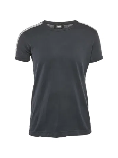 Pre-owned D&g Striped-band Trim T-shirt In Blue