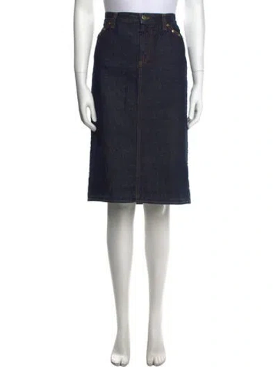 Pre-owned D&g Studded Accents Knee-length Skirt In Blue