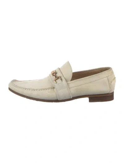 Pre-owned D&g Suede Loafers In Neutral