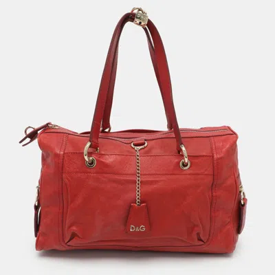 Pre-owned D & G Sylvie Red Leather Satchel