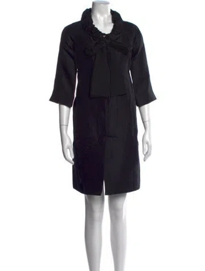 Pre-owned D&g Tie Neck Knee-length Dress In Black