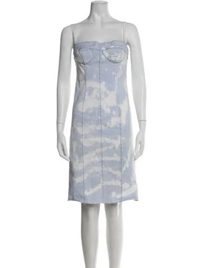 Pre-owned D&g Tie-dye Print Mini Dress In Blue
