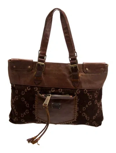Pre-owned D&g Tote In Brown