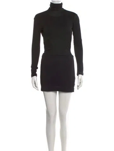 Pre-owned D&g Turtleneck Mini Dress In Black