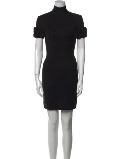 Pre-owned D&g Turtleneck Mini Dress In Black