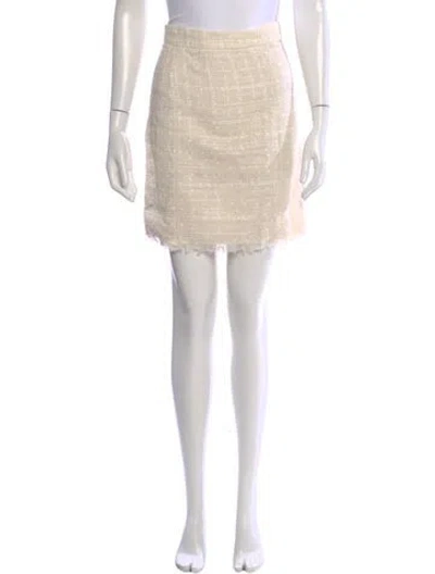 Pre-owned D&g Tweed Mini Skirt In Neutral