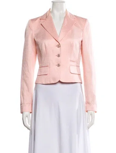 Pre-owned D&g Tweed Pattern Blazer In Pink
