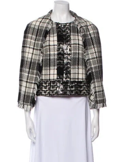 Pre-owned D&g Tweed Pattern Jacket In Black