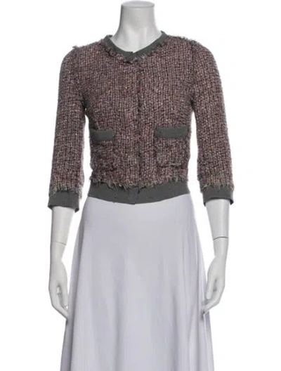 Pre-owned D&g Tweed Pattern Jacket In Multicolor