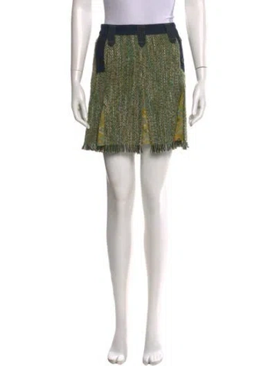 Pre-owned D&g Tweed Pattern Mini Skirt In Multi