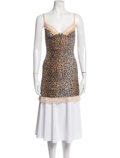 Pre-owned D&g Underwear Animal Print Nightgown W/ Tags In Neutrals