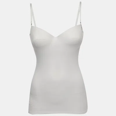 Pre-owned D & G Underwear White Jersey Padded Cami Top S
