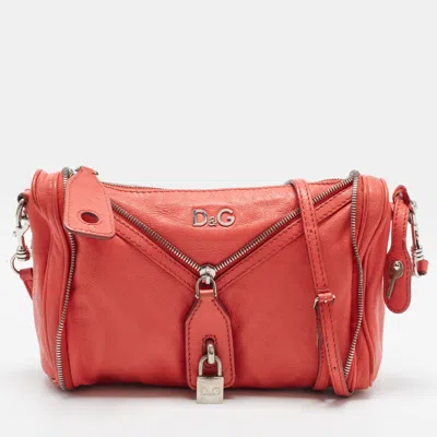 Pre-owned D & G Vilma Red Leather Shoulder Bag