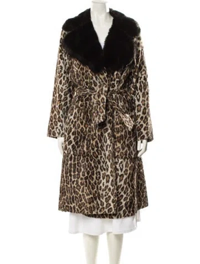 Pre-owned D&g Vintage 1990's Faux Fur Coat In Brown