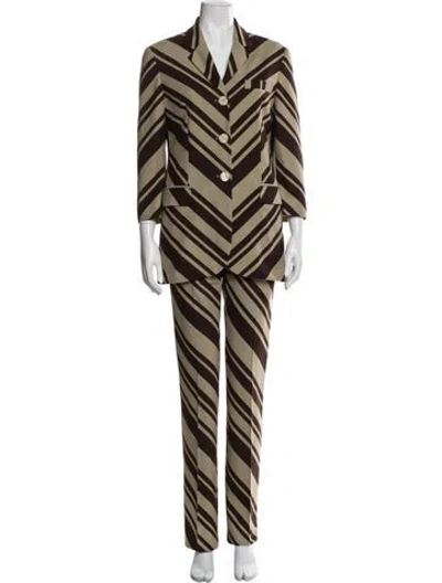 Pre-owned D&g Vintage 1997 Skirt Suit In Brown