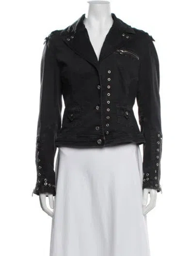 Pre-owned D&g Vintage 2000's Biker Jacket In Black