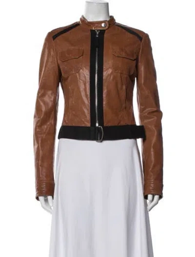 Pre-owned D&g Vintage 2000's Biker Jacket In Black/brown