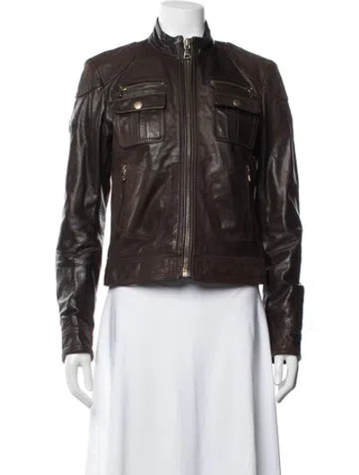 Pre-owned D&g Vintage 2000's Biker Jacket In Brown