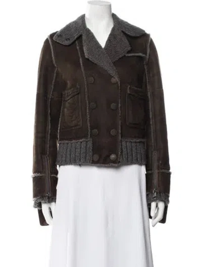 Pre-owned D&g Vintage 2000's Biker Jacket In Brown