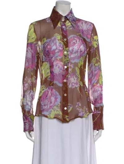 Pre-owned D&g Vintage 2000's Blouse In Brown