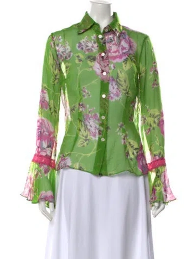 Pre-owned D&g Vintage 2000's Blouse In Green