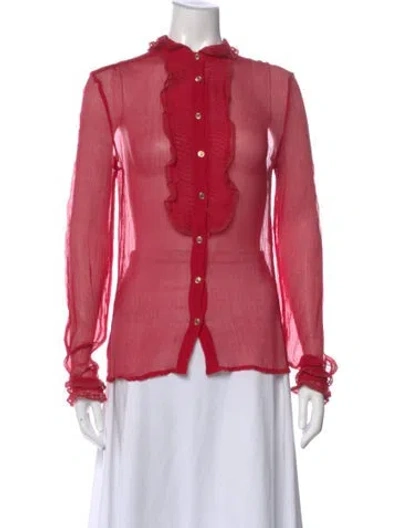 Pre-owned D&g Vintage 2000's Blouse In Red