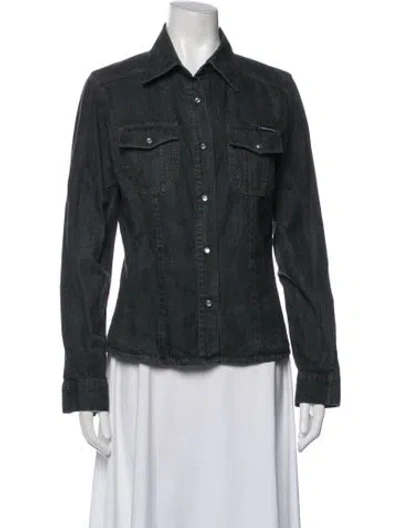 Pre-owned D&g Vintage 2000's Button-up Top In Black