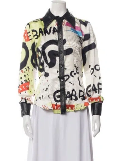 Pre-owned D&g Vintage 2000's Button-up Top In Black