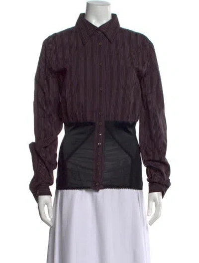 Pre-owned D&g Vintage 2000's Button-up Top In Black/purple