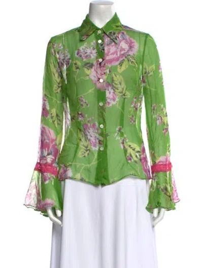 Pre-owned D&g Vintage 2000's Button-up Top In Green