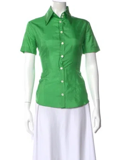 Pre-owned D&g Vintage 2000's Button-up Top In Green