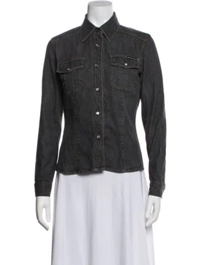Pre-owned D&g Vintage 2000's Button-up Top In Grey