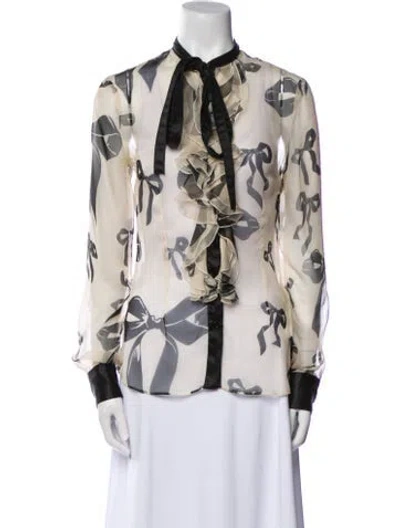 Pre-owned D&g Vintage 2000's Button-up Top In Neutral