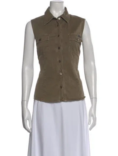 Pre-owned D&g Vintage 2000's Button-up Top In Neutral
