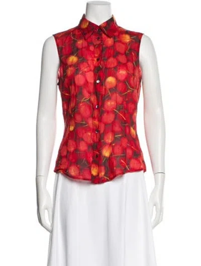 Pre-owned D&g Vintage 2000's Button-up Top In Red