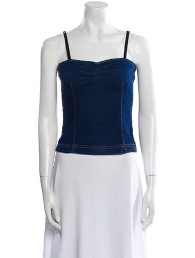 Pre-owned D&g Vintage 2000's Crop Top In Blue