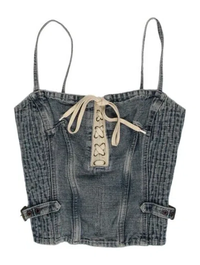 Pre-owned D&g Vintage 2000's Crop Top In Blue