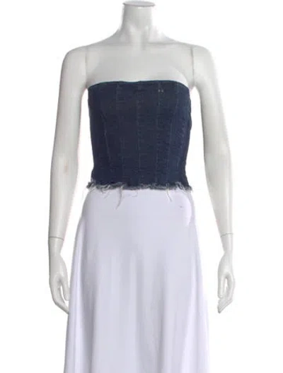 Pre-owned D&g Vintage 2000's Crop Top In Blue