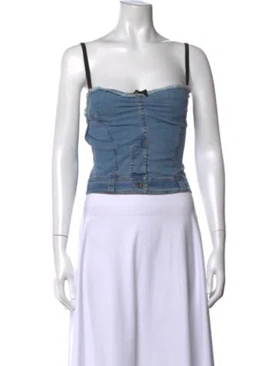 Pre-owned D&g Vintage 2000's Crop Top In Blue
