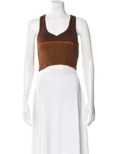 Pre-owned D&g Vintage 2000's Crop Top In Brown