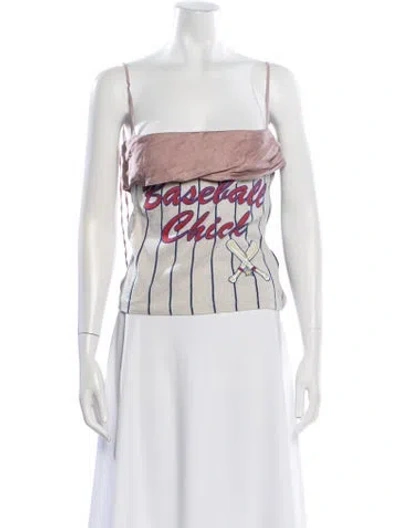 Pre-owned D&g Vintage 2000's Crop Top In Neutral