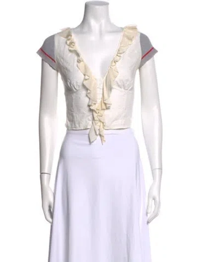 Pre-owned D&g Vintage 2000's Crop Top In Neutrals
