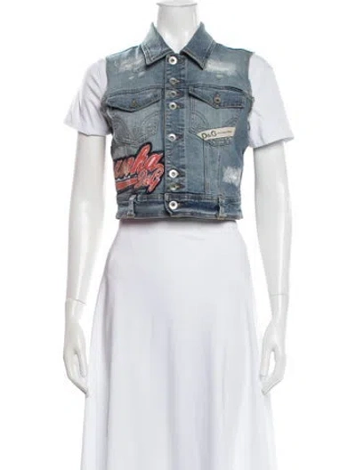 Pre-owned D&g Vintage 2000's Denim Jacket In Blue